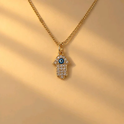 CADENA MANO HAMSA BRILLANTE