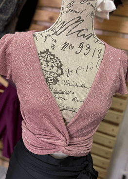 Isis Top Rosa con Brillos plateados 