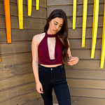 Ariana Top Choker Burdeo