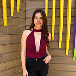 Ariana Top Choker Burdeo