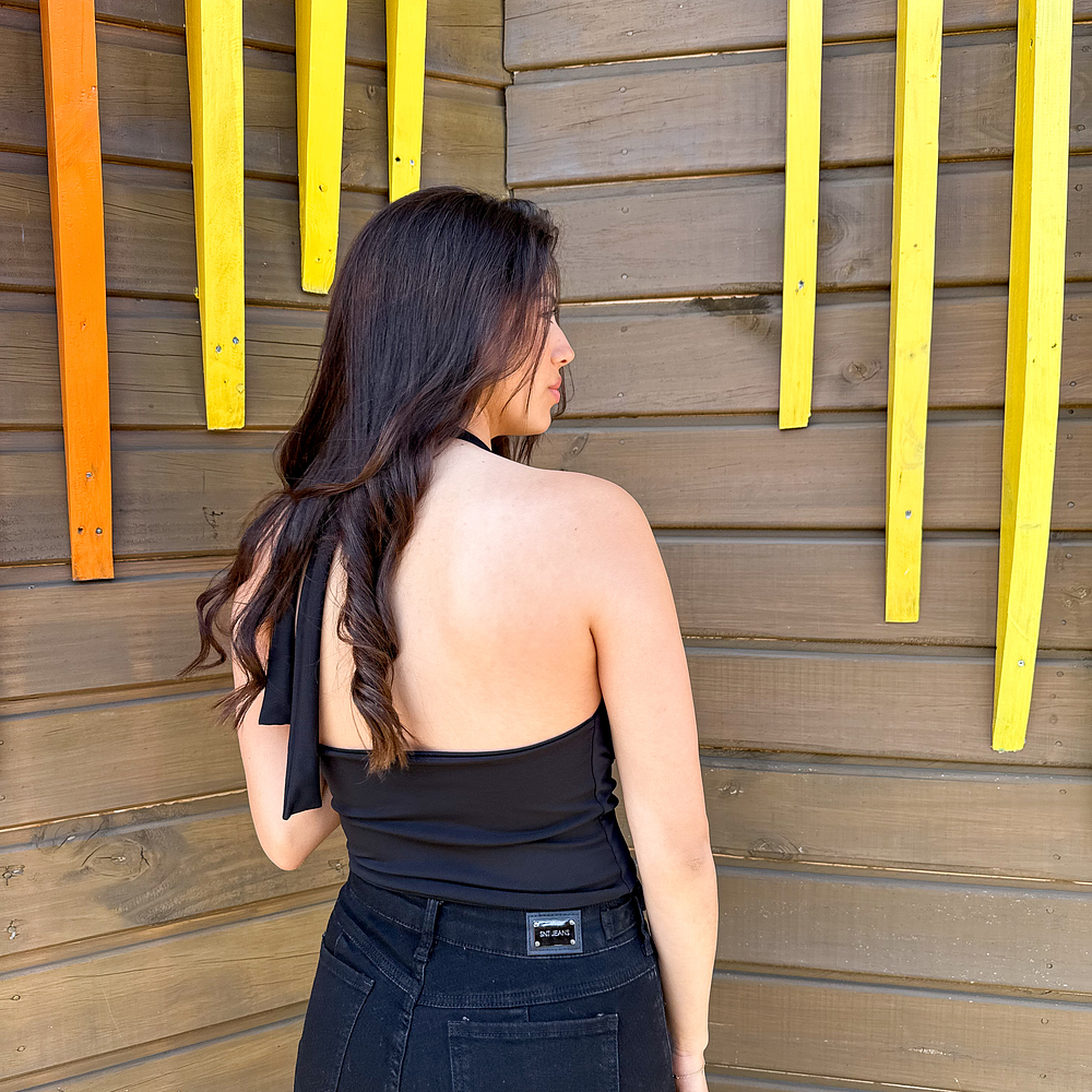 Ariana Top Choker Negro