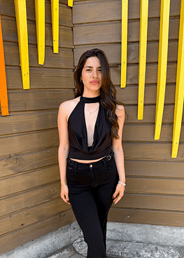 Ariana Top Choker Negro