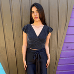 Florencia Top Ranurado Plateado