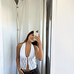 Dominga Top Encaje Blnaco