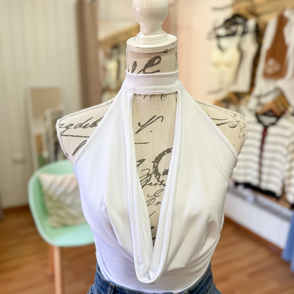 Ariana Top Choker Blanco