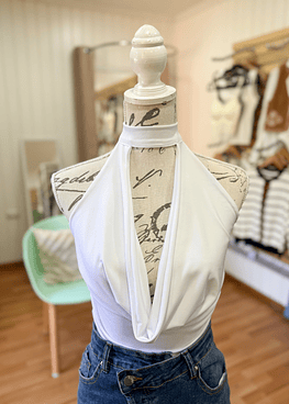 Ariana Top Choker Blanco