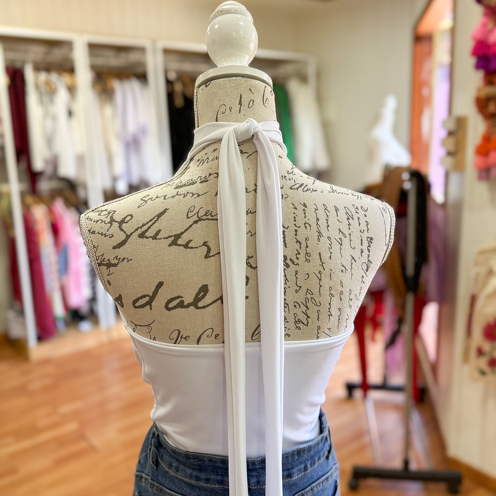 Ariana Top Choker Blanco