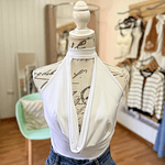 Ariana Top Choker Blanco