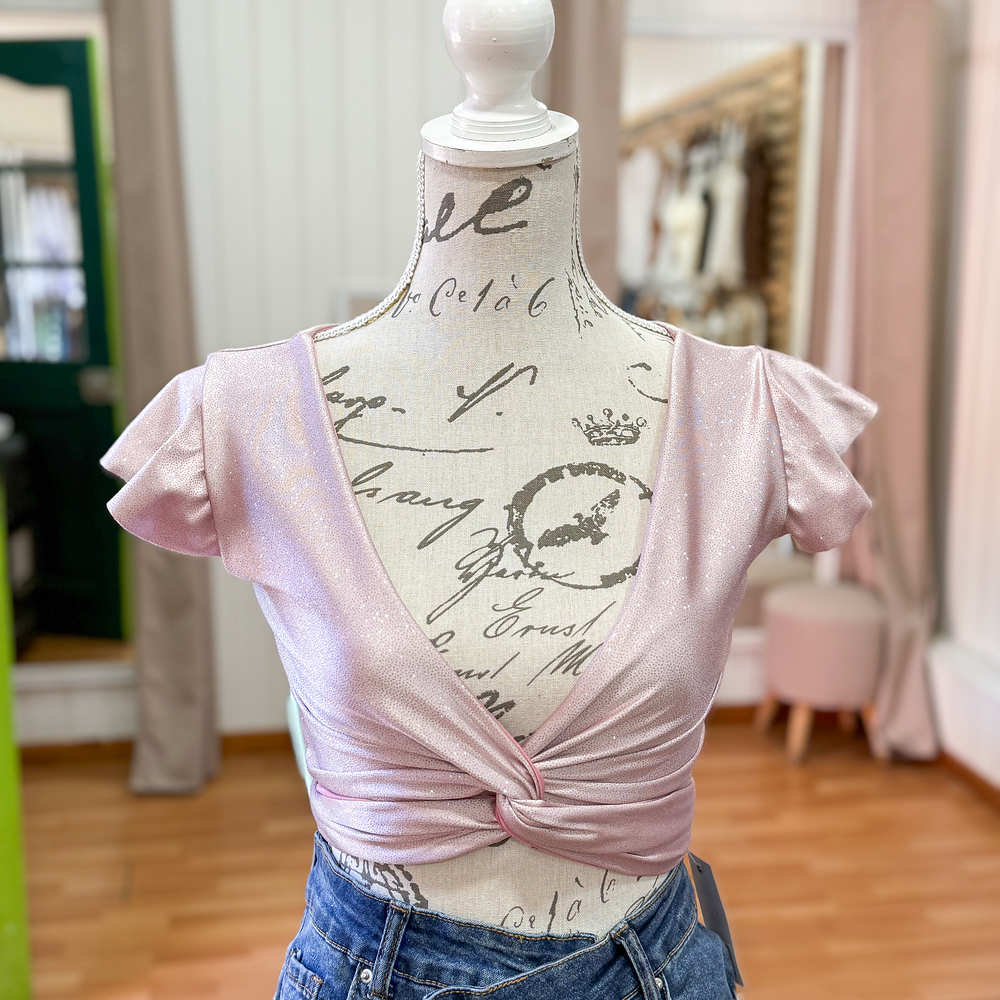 Isis Top Palo Rosa con Brillos