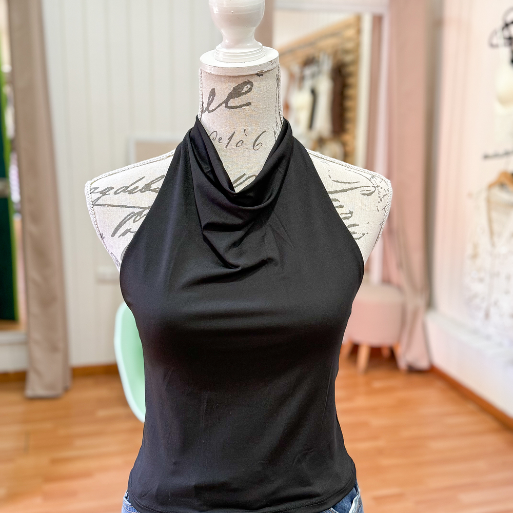 Eda Top Drapeado Negro