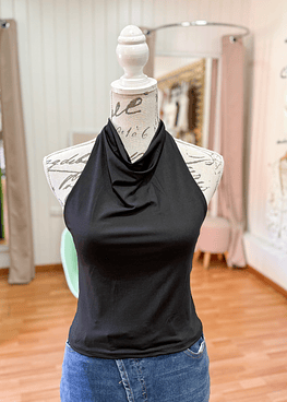Eda Top Drapeado Negro
