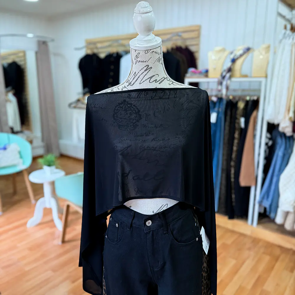 Capa Oversize Malla Negro