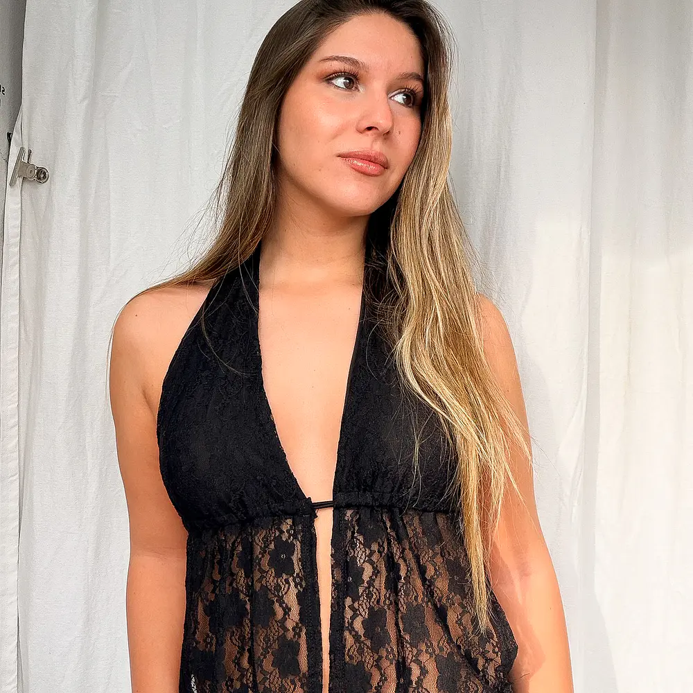 Dominga Top encaje negro