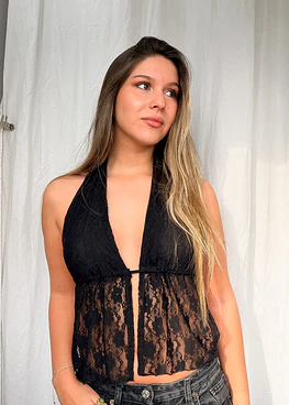 Dominga Top encaje negro