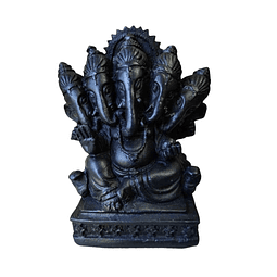 Dios Ganesha de 5 Caras (Panch-mukhi) de Poliresina - NEGRO