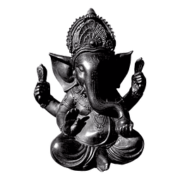 Figura de Poliresina Dios Ganesha Tallado a Mano- NEGRO