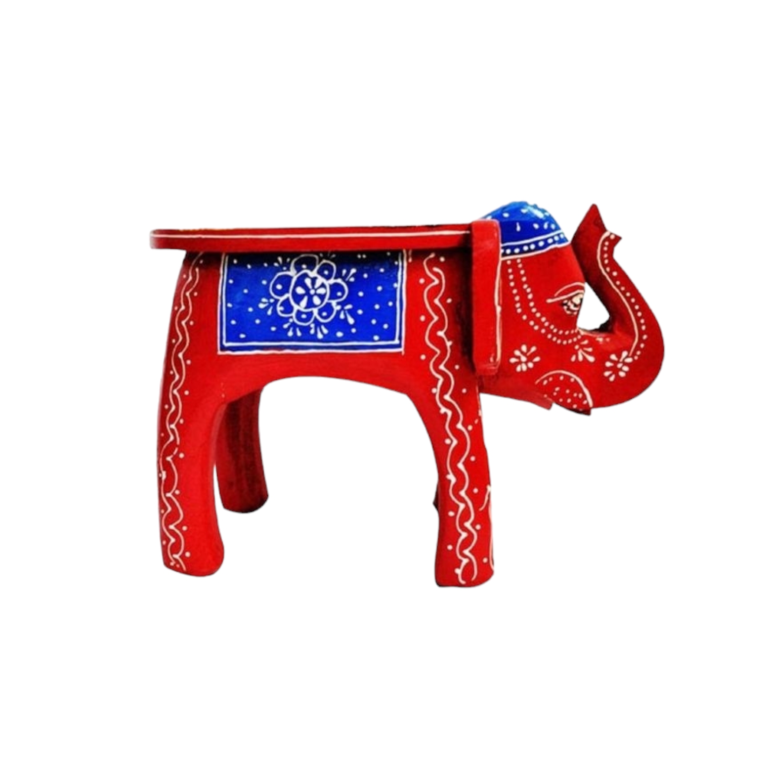 Mesita - Taburete Decorativo de Elefante Pintado a mano