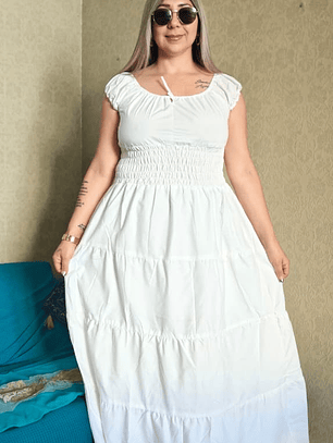 vestido Largo De Algodón 