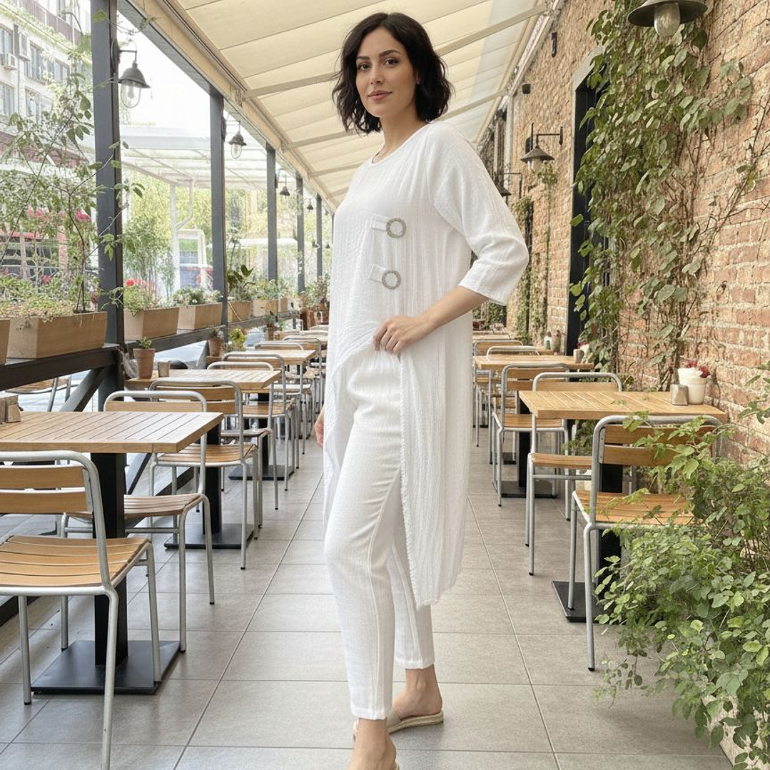 vestido Lino Manga  10