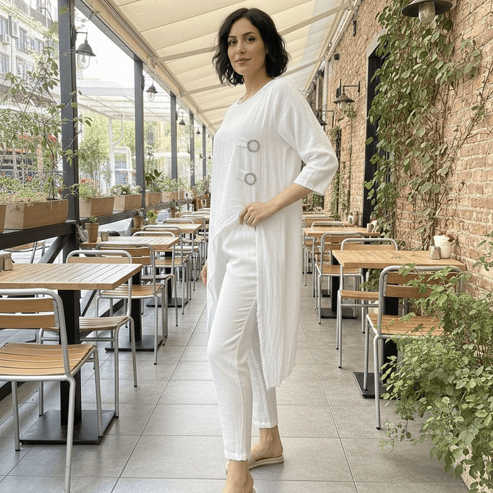 vestido Lino Manga  10