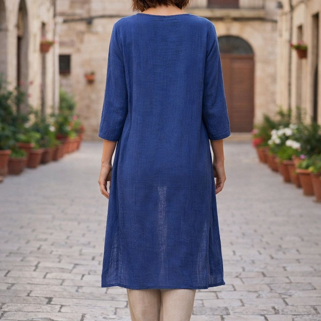 vestido Lino Manga  4