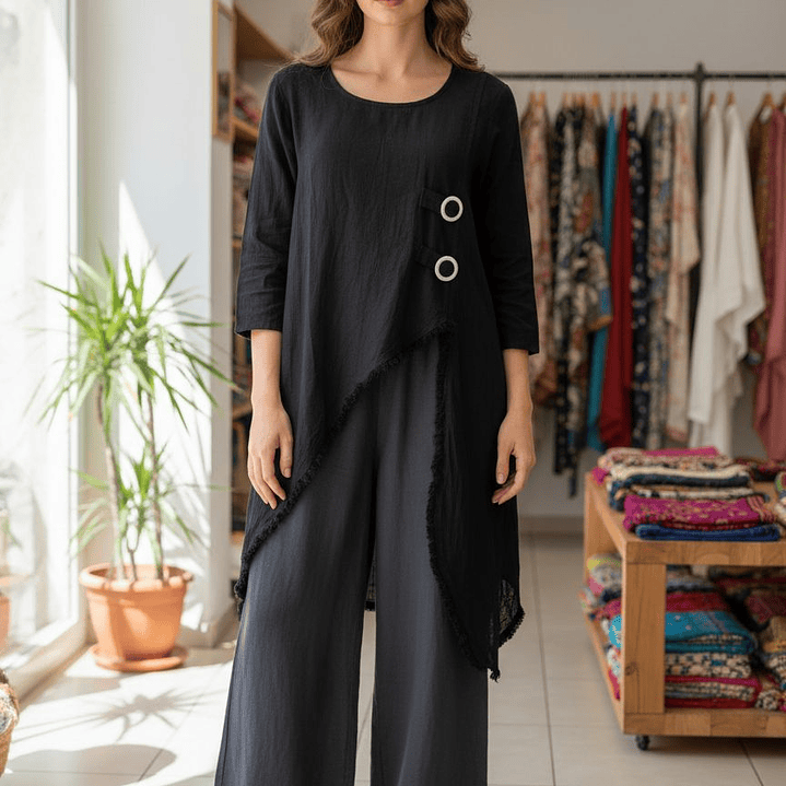 vestido Lino Manga  6