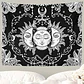 Tapiz de sol y luna blanco y negro con detalles dorados 74cm x 96cm  - thumbnail 1