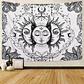 Tapiz de sol y luna blanco y negro con detalles dorados 74cm x 96cm  - thumbnail 2