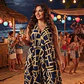 Vestido Largo Halter de Seda con Estampado Dorado - Hecho en India - thumbnail 2