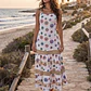 Elegancia Boho – Vestido Maxi de Lúrex de Tirantes con Trabajo de Yute y Encaje - Miniatura 8