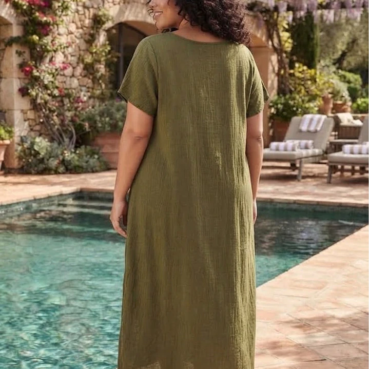 Vestido Largo de Algodón Talla Jumbo – Diseño Hindú Tradicional 3