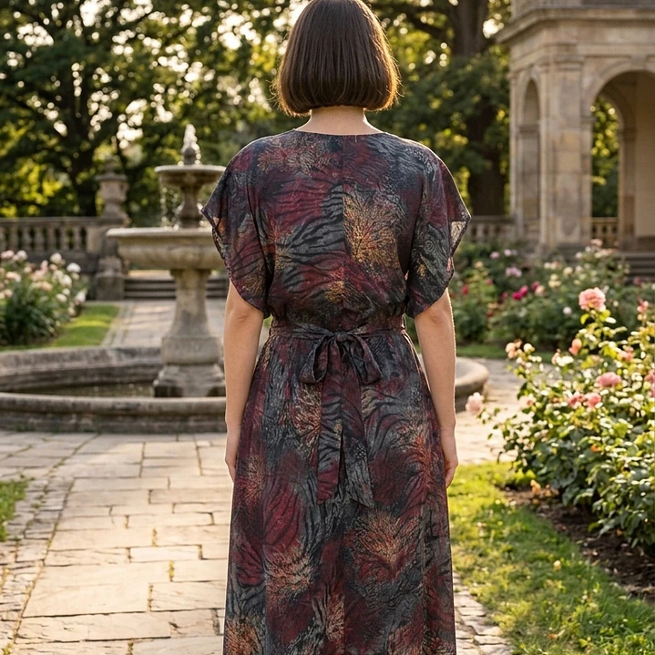 Vestido Maxidress Seda Coralina – Hecho de India 4