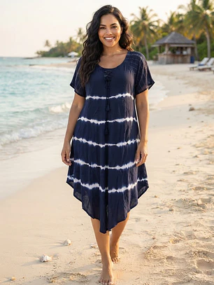 Vestido Maxidress Batik Brisa Marina – Talla Única - Hecho de India