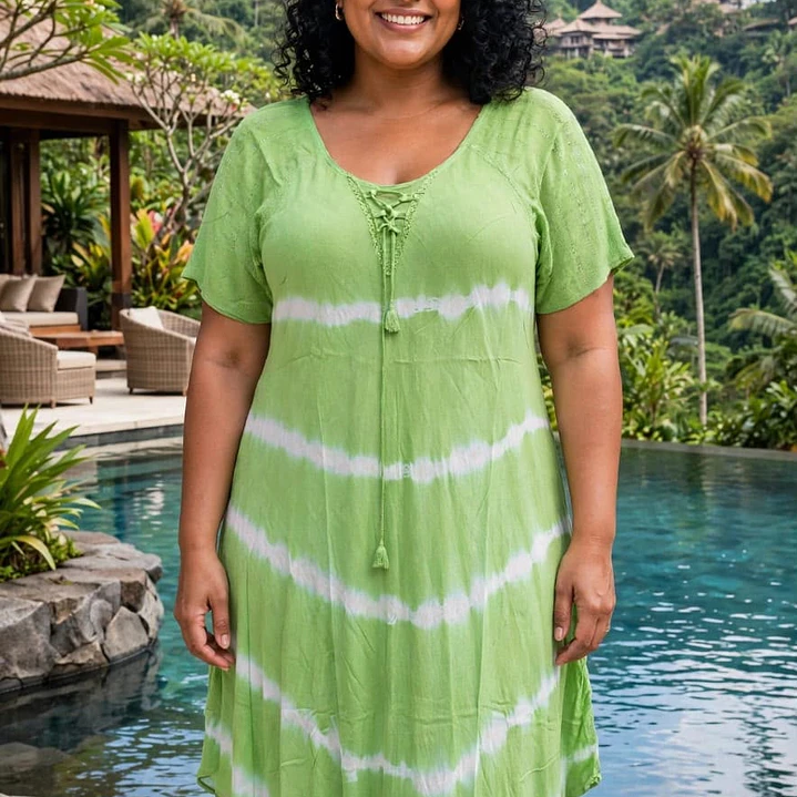 Vestido Maxidress Batik Brisa Marina – Talla Única - Hecho de India 4