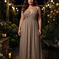 Vestido Maxidress Lurex con Tirantes y Escote de Encaje – Talla Única (Hecho de India) - Miniatura 5