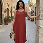 Vestido de Lino con Tirantes y Detalle Floral - thumbnail 1