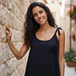 Vestido de Lino con Tirantes y Detalle Floral - thumbnail 2