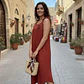Vestido de Lino con Tirantes y Detalle Floral - thumbnail 9