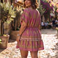 Vestido Corto Boho de Algodón Lurex y Escote Acordonado - thumbnail 5