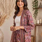 Conjunto (SET Co-ord) de Seda Estampado Kimono y Pantalón Ancho  - Miniatura 5