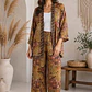 Conjunto (SET Co-ord) de Seda Estampado Kimono y Pantalón Ancho  - Miniatura 6