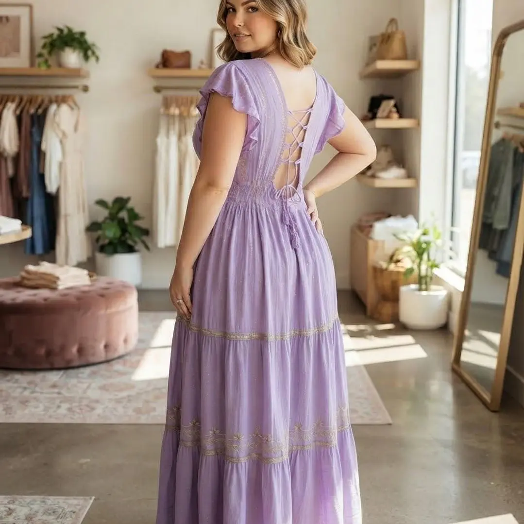 Vestido Lurex de Fiesta y Verano con Escote Trasero 5