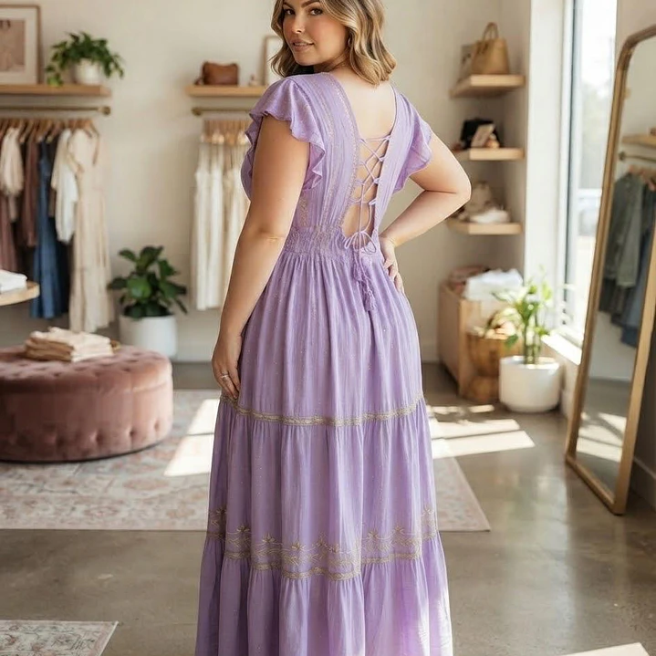 Vestido Lurex de Fiesta y Verano con Escote Trasero 5