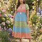 Vestido Largo Multicolor de Algodón Escote Campesina - Miniatura 1