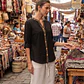 Blusa de Mezcla de Lino con Escote V y Botones - thumbnail 2