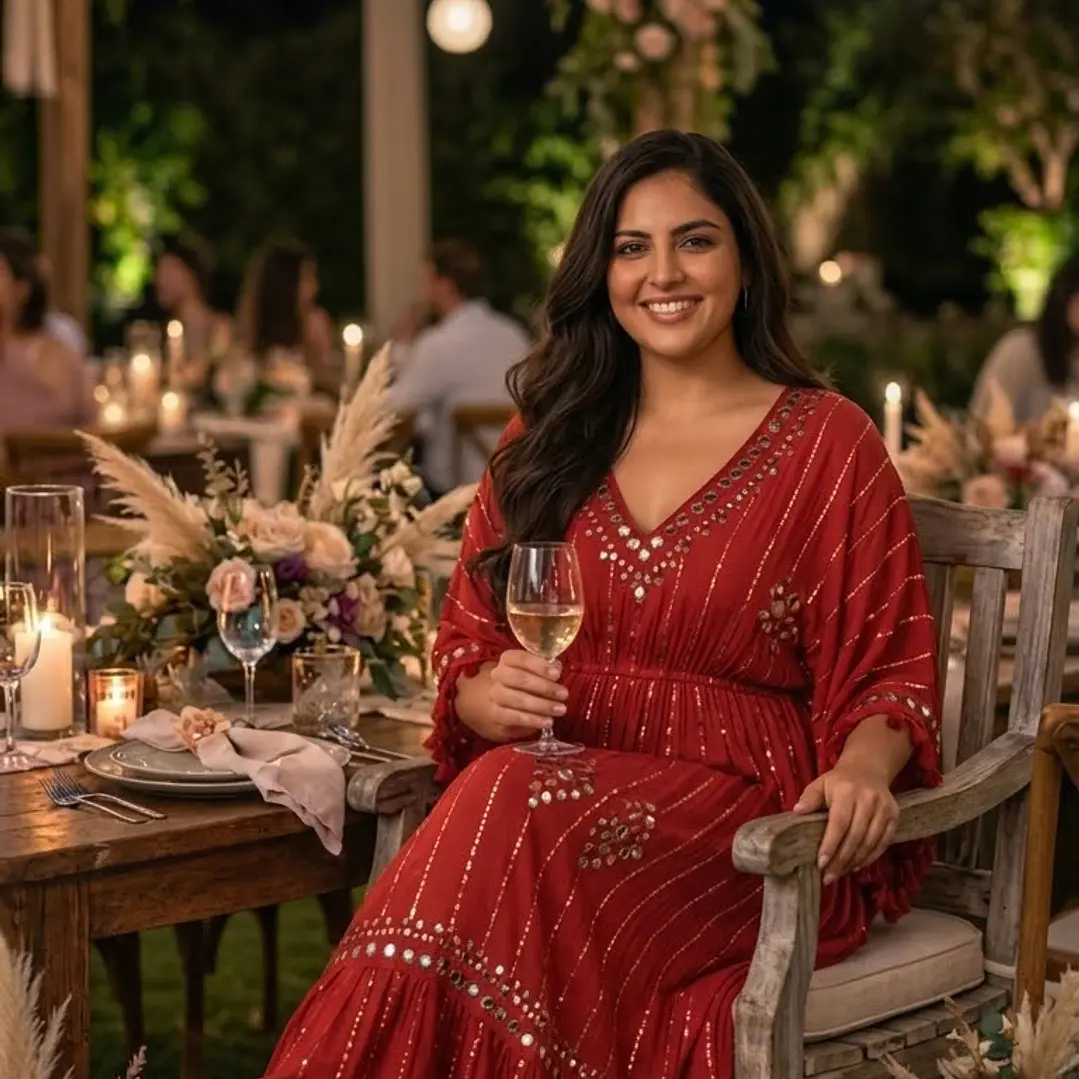 Vestido Largo de Lurex con Espejos y Detalles Brillantes 7