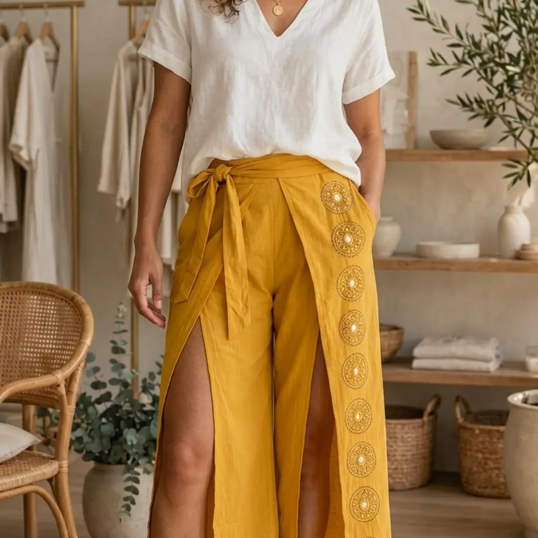 Pantalón Pareo Bohemio Espejos 6