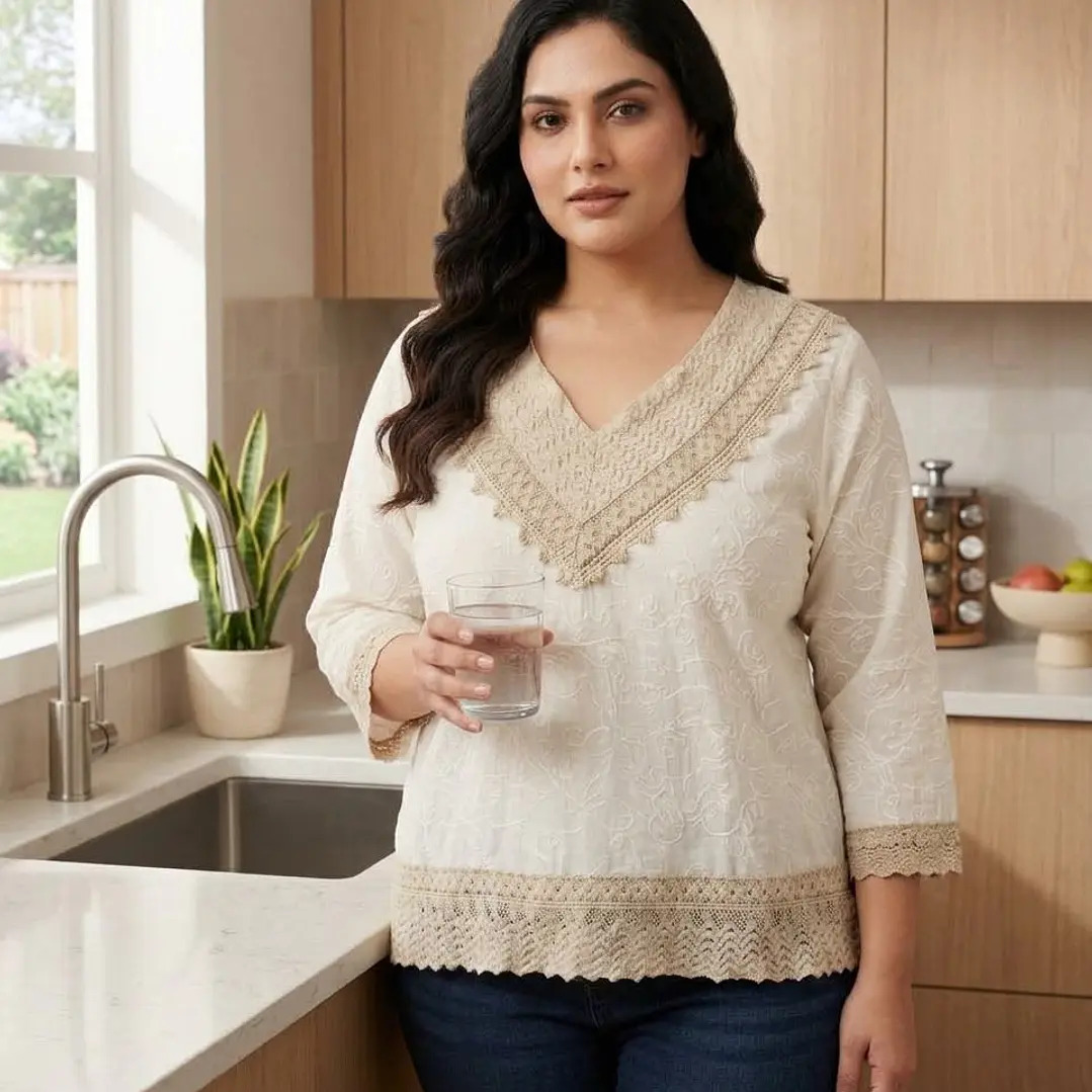 Blusa de Algodón Encaje Bohemio 3