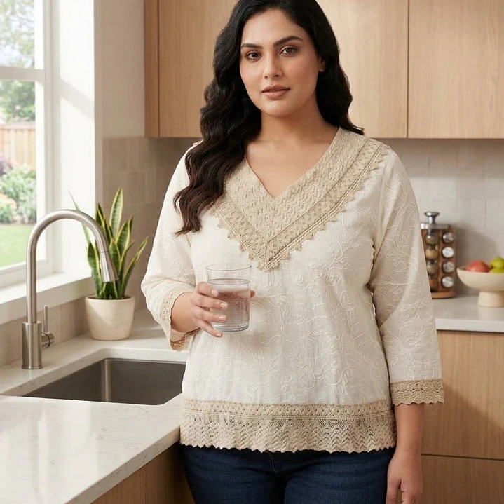 Blusa de Algodón Encaje Bohemio 3