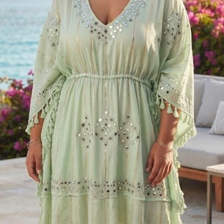 Vestido Corto Lurex Espejos & Borlas 2